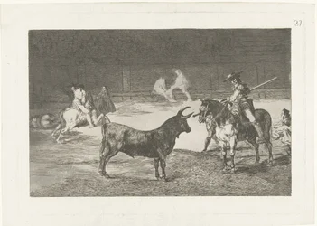Fernando del Toro défiant un taureau (La Tauromaquia)