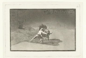 Martincho en combat avec un taureau