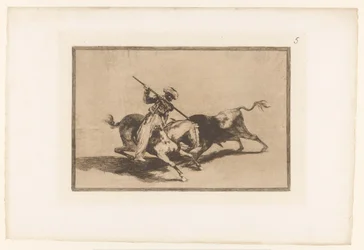 Chasse au taureau à cheval (La Tauromaquia)