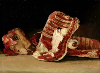 Nature morte avec côtes et tête de mouton - L