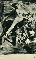 Sorcière chevauchant une chèvre, fin 18ème-début 19ème siècle, 1943