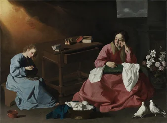 Le Christ et la Vierge dans la maison à Nazareth, c.1640