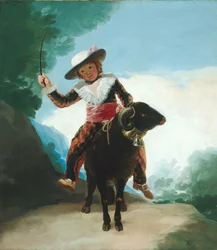 Garçon sur un bélier