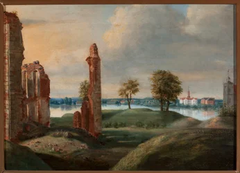 Biržai lituanienne avec les ruines du château des Radziwiłł
