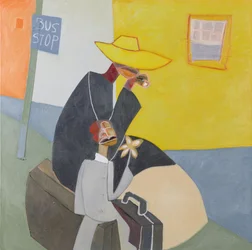 Arrêt de bus I, 2000 (technique mixte sur toile)