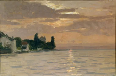 Le lac et le Jura depuis la rive savoyarde
