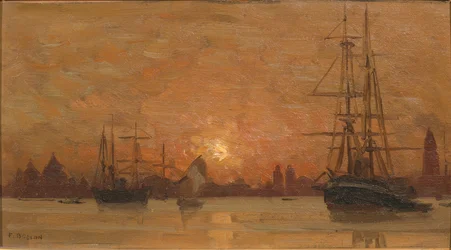 Venise, coucher de soleil derrière San Marco