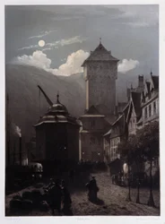 Château Boppart - dans "Le Rhin monumental et pittoresque", lithographies par Fourmais et Stroobant