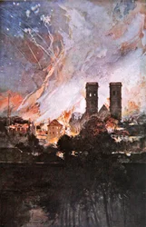 Bataille de Verdun : Bombardement Allemand de Verdun avec des Obus Incendiaires