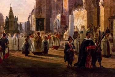 Procession du Corpus Christi devant la cathédrale de Séville