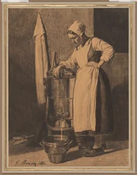 Serviteur tirant l