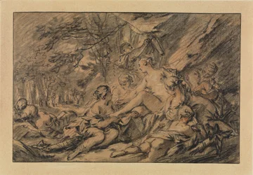 Diane se reposant dans la forêt avec ses nymphes