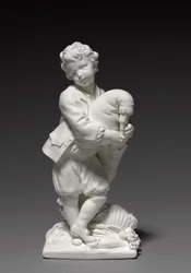 Figure du joueur de cornemuse, fabriqué par la manufacture de Vincennes, modelé par Pierre Blondeau, 1748-1752
