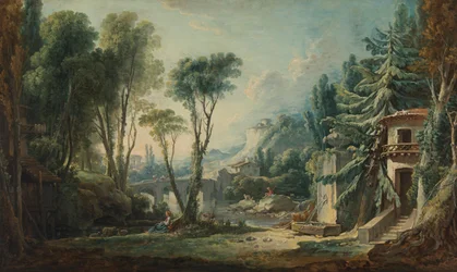 Paysage de bergers avec une rivière