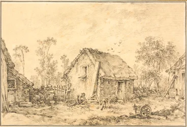 Paysage avec cottage rustique