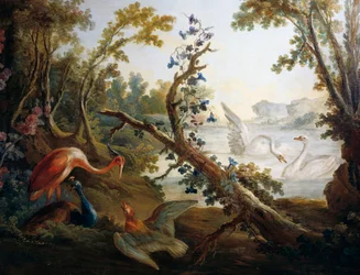 Paysage avec cygnes, vers 1765 (détail)