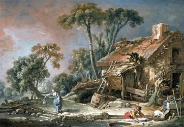 Paysage avec une ferme