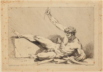 Liegender männlicher Akt, Blatt 10 aus "Second livre de figures d