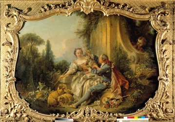 Scène Bucolique Pastorale. Peinture de François Boucher (1703-1770). 1737-1738. Paris, Archives Nationales