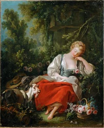La bergère rêveuse (peinture sur toile)