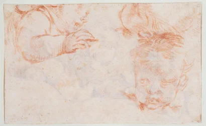 Trois têtes de garçons. Études pour un panneau de porte à Amalienborg