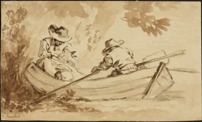 Deux hommes dans une barque