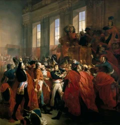 Le général Bonaparte entouré par les membres du Conseil des Cinq-Cents à Saint-Cloud, 10 novembre