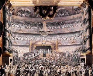 Louis XVIII (1755-1824) assiste à une représentation au Théâtre de l