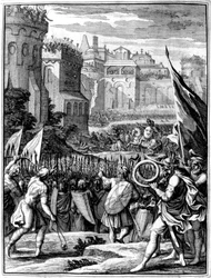 Forces sous Alaric I, Roi des Wisigoths à partir de 395, pillant Rome, 410