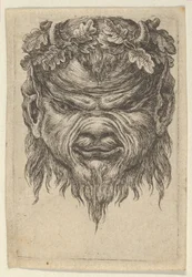 Masque de Satyre avec un Museau Dentelé et une Couronne de Feuilles de Chêne, de Divers Masques, vers 1635-45