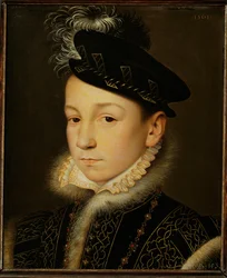 Le roi Charles IX de France ... (huile sur bois de chêne)