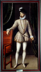 Portrait en pied de Charles IX (1550-1574) roi de France. Peinture de François Clouet (1515-1572)
