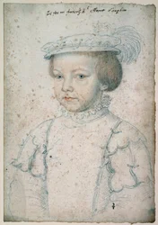 Portrait du roi de France François II (1544-1560). Dessin par François Clouet (1515-1572)