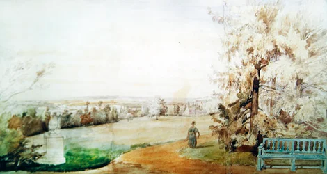 Vue du parc de Monsieur Geruin à Marly-le-Roi, 1837