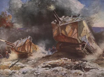 Scène de champ de bataille de la Première Guerre mondiale