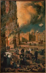 Cathédrale de Reims en flammes