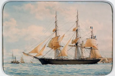 Clipper New York Ocean Herald, par François Roux (1811-1882), aquarelle