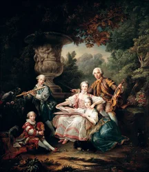 Louis du Bouchet (1645-1716) Marquis de Sourches et sa famille, 1750