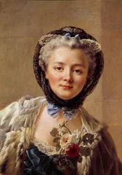 Portrait de Madame Drouais, née Anne Françoise Doré (1732-1815), épouse du peintre. Peinture de François Hubert Drouais (1727-1775)