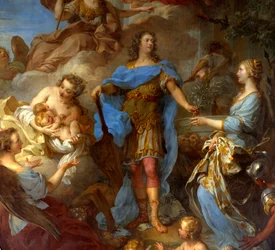 Détail de « Le roi Louis XV (1710-1774) apportant la paix à l