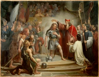 Le baptême de Clovis à Reims le 25 décembre 496.