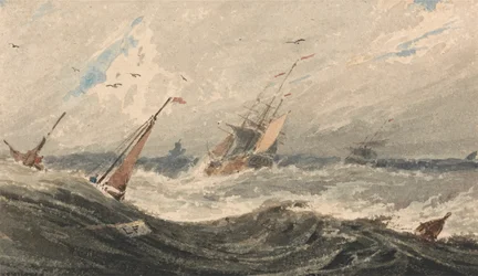 Bateaux sur une mer agitée