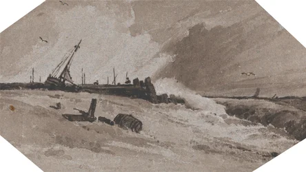 Jetée dans une tempête