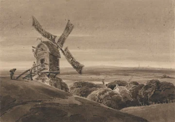 Paysage avec un moulin à vent