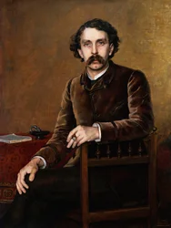"Portrait du poete et ecrivain francais Stephane Mallarme (1842-1883) Peinture de Francois Nardi (1861-1936). 1887 Dim. 42,5 X 32 cm Collection privee