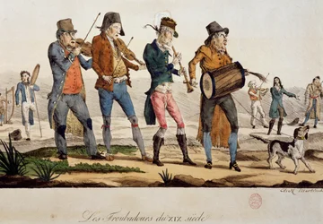 Troubadours par François Nicolas Martinet, gravure, France