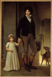 Portrait en pied du peintre Jean Baptiste Isabey (1767-1855) et de sa fille Peinture de François Gérard (1770-1837) 1795
