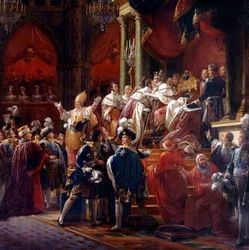 Le couronnement du roi Charles X, 29 mai 1825 à la cathédrale de Reims (détail)