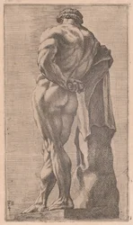 Le Farnèse Hercule, vu de dos [plaque 4]