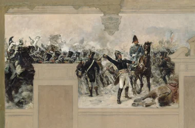 Esquisse pour la mairie de Pantin : Défense de Pantin en 1814 par le général Compans